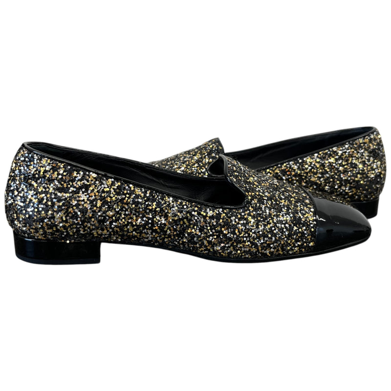 Women's Glitter Cap Toe Mules Black Size EU 38.5 / UK 5.5