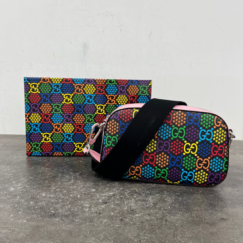 Women's GG Psychedelic Camera Crossbody Bag Pink