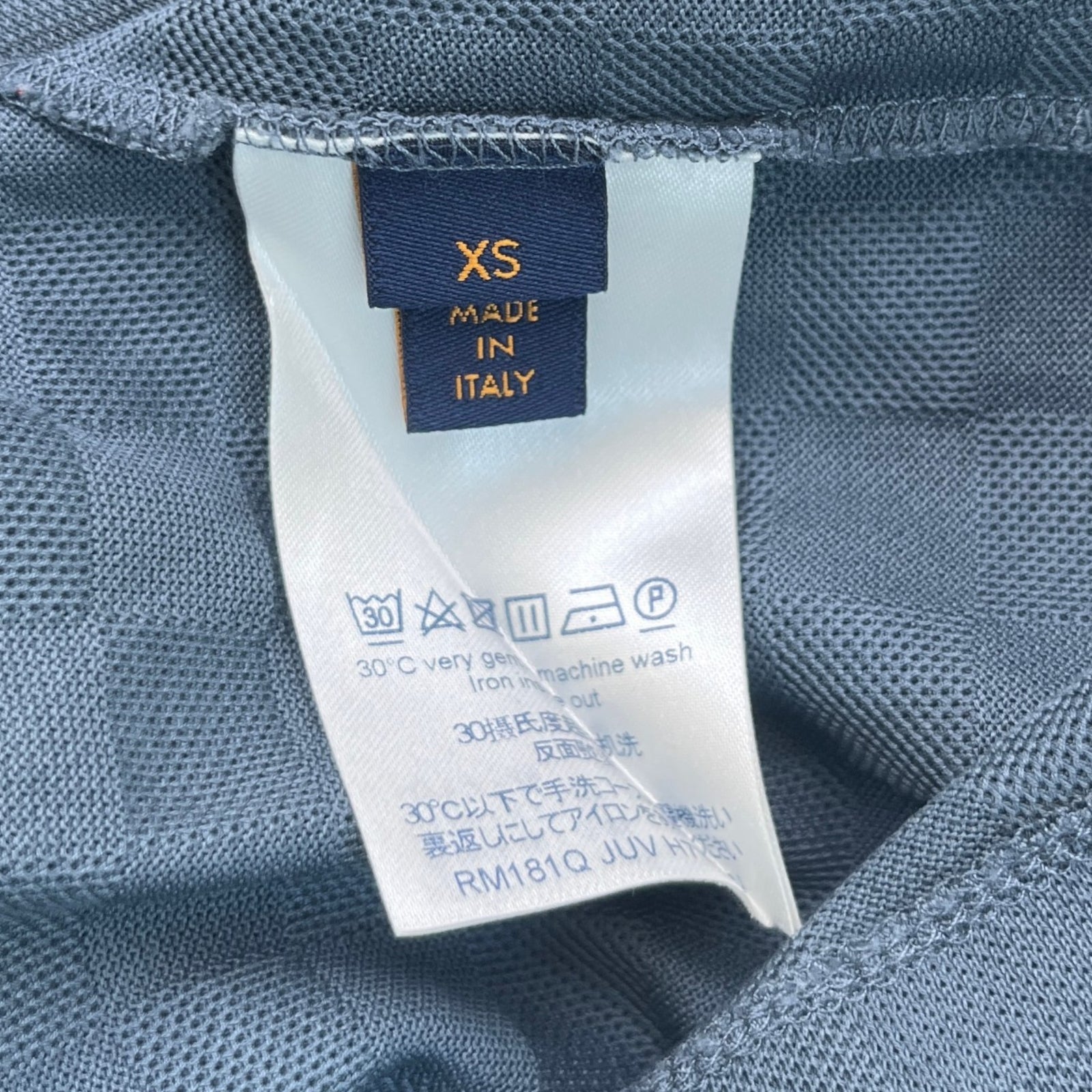 Men's Damier Polo Shirt Navy Size XS - Photo 7