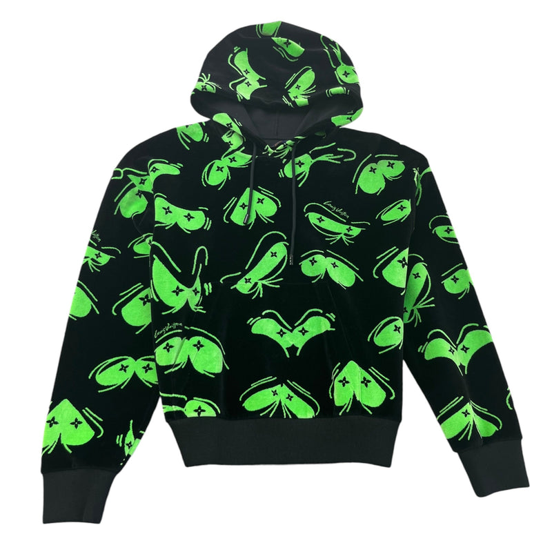 Men's Abstract Eyes Hoodie Black Size M