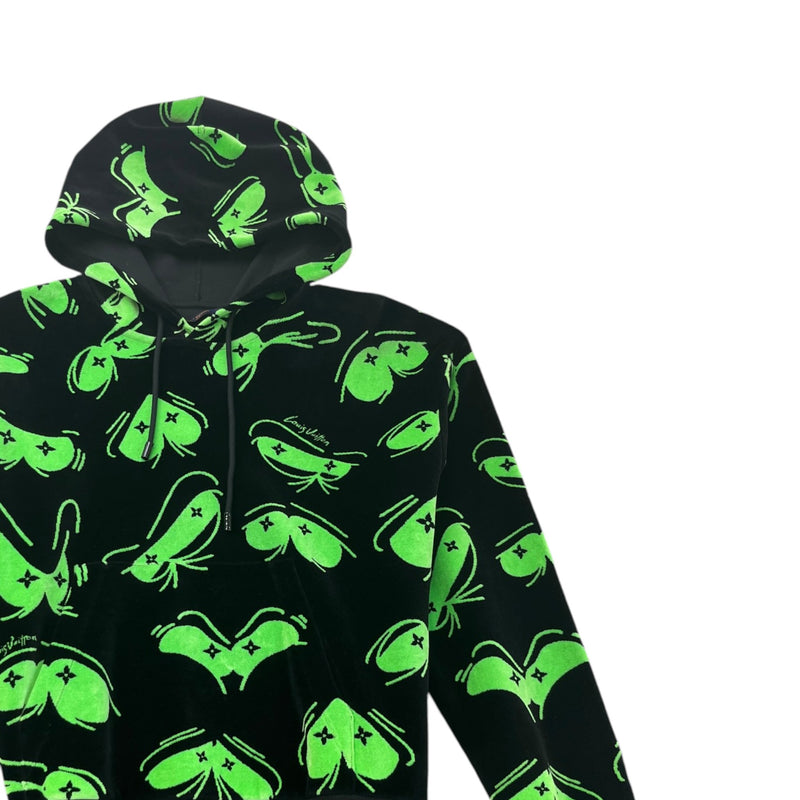 Men's Abstract Eyes Hoodie Black Size M