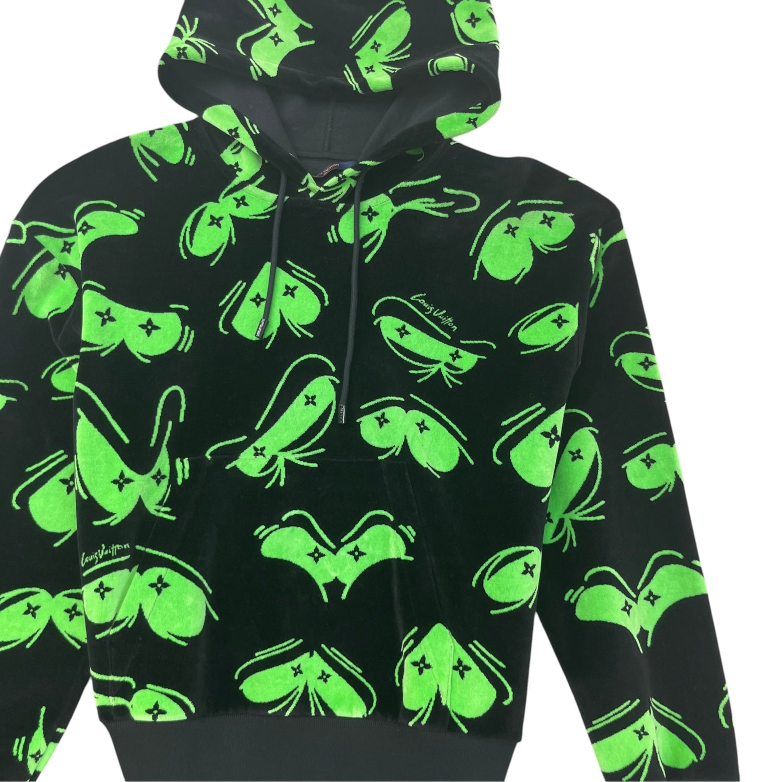 Men's Abstract Eyes Hoodie Black Size M - Photo 5