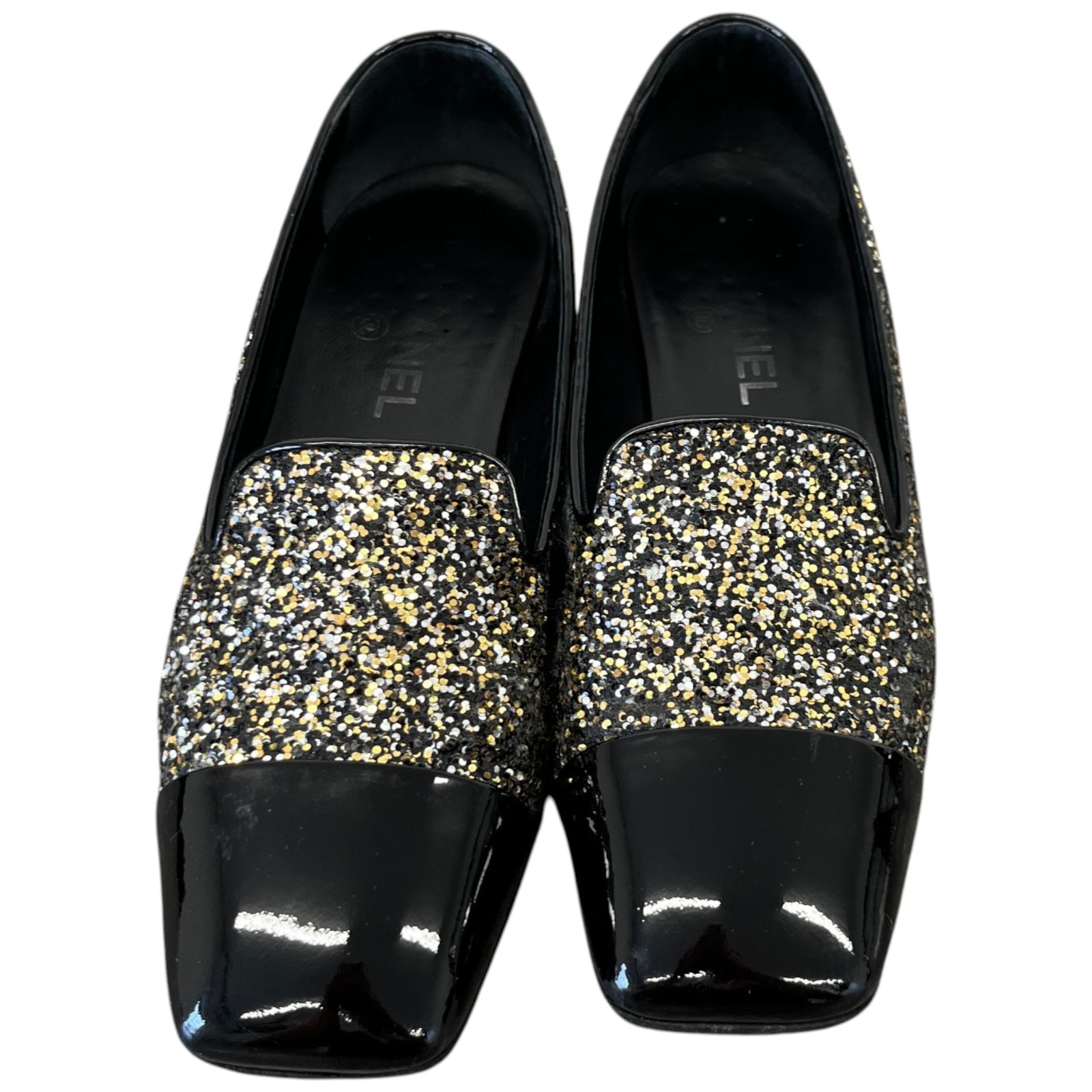 Women's Glitter Cap Toe Mules Black Size EU 38.5 / UK 5.5 - Photo 6