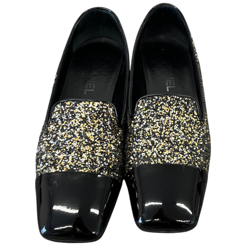 Women's Glitter Cap Toe Mules Black Size EU 38.5 / UK 5.5
