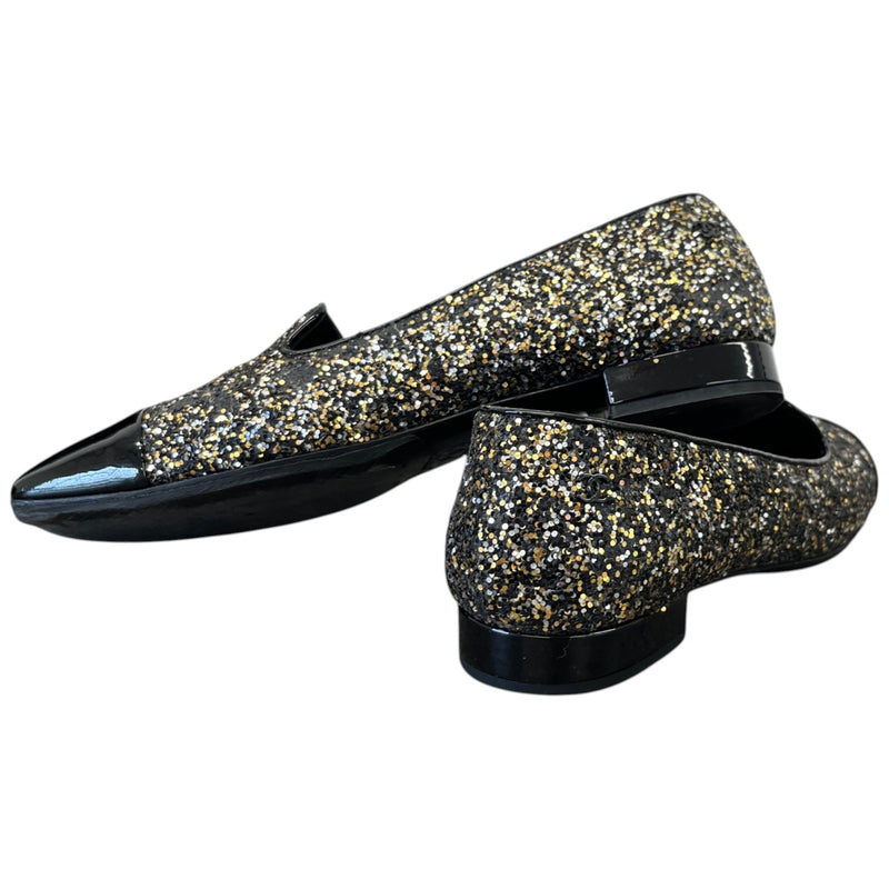 Women's Glitter Cap Toe Mules Black Size EU 38.5 / UK 5.5