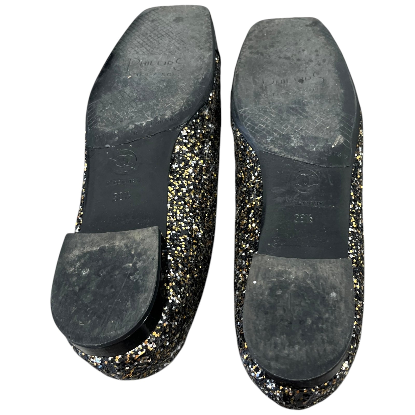 Women's Glitter Cap Toe Mules Black Size EU 38.5 / UK 5.5 - Photo 11