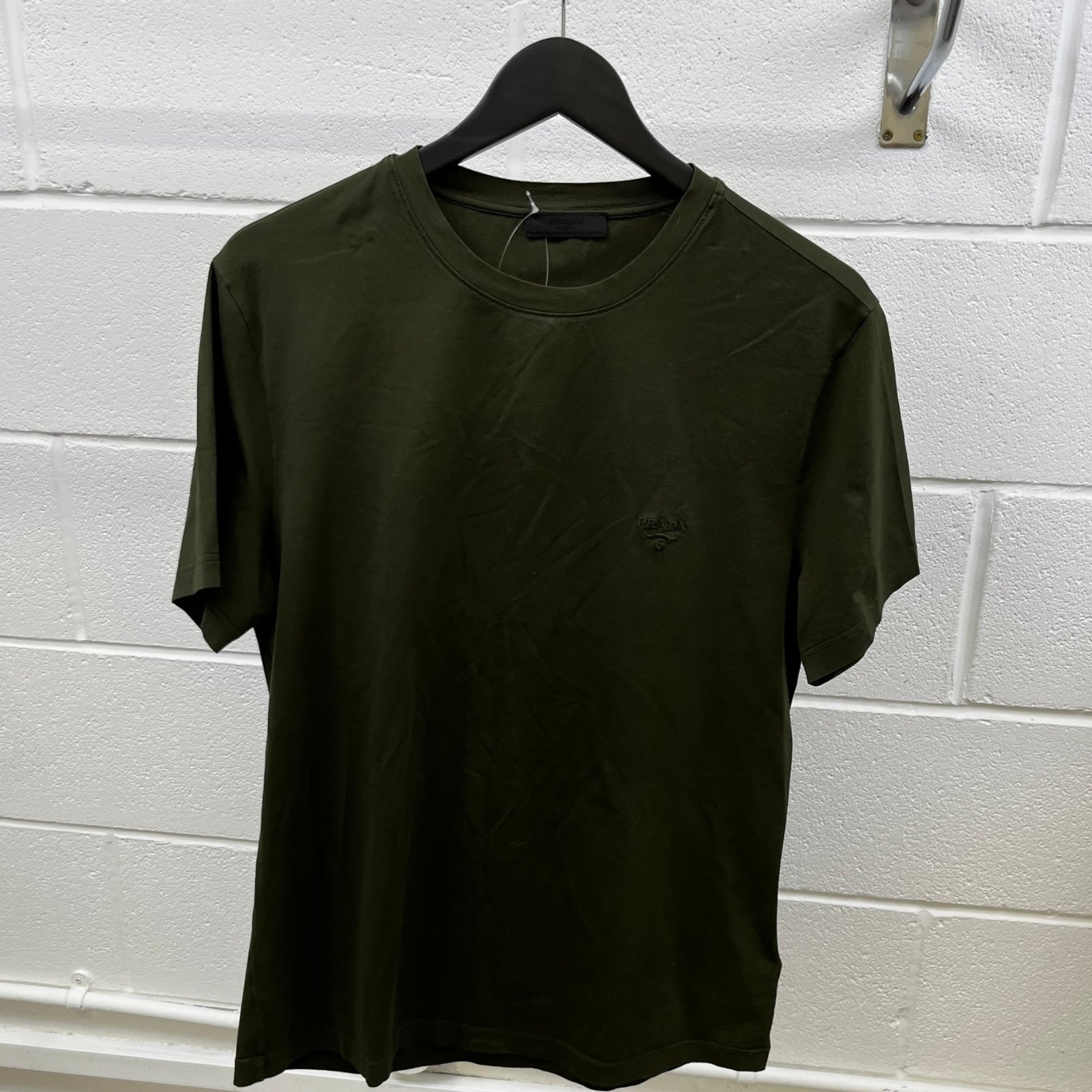 Men's Embroidered Logo T-Shirt Khaki Size L - Photo 8