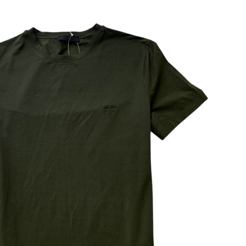 Men's Embroidered Logo T-Shirt Khaki Size L