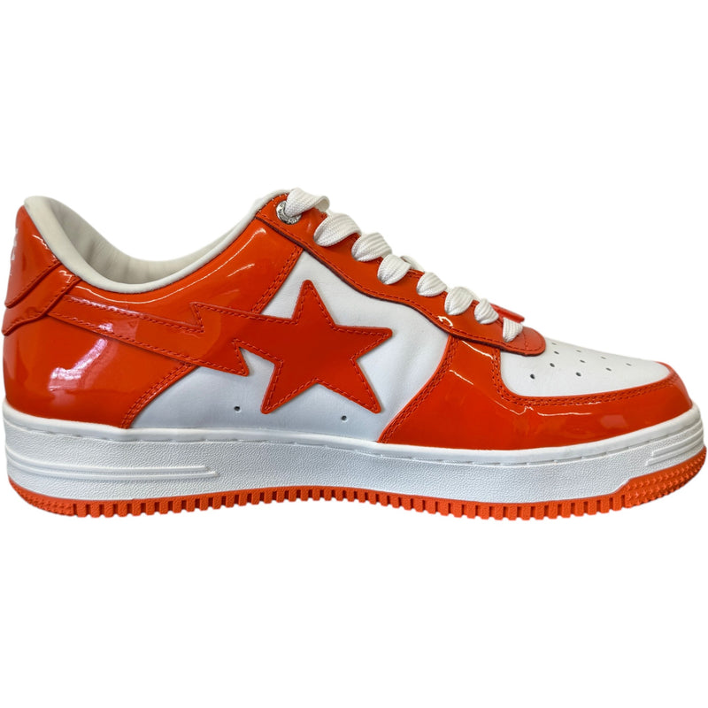 Men's Bape Sta Leather Patent Low Trainers Orange Size UK 10 / EU 44