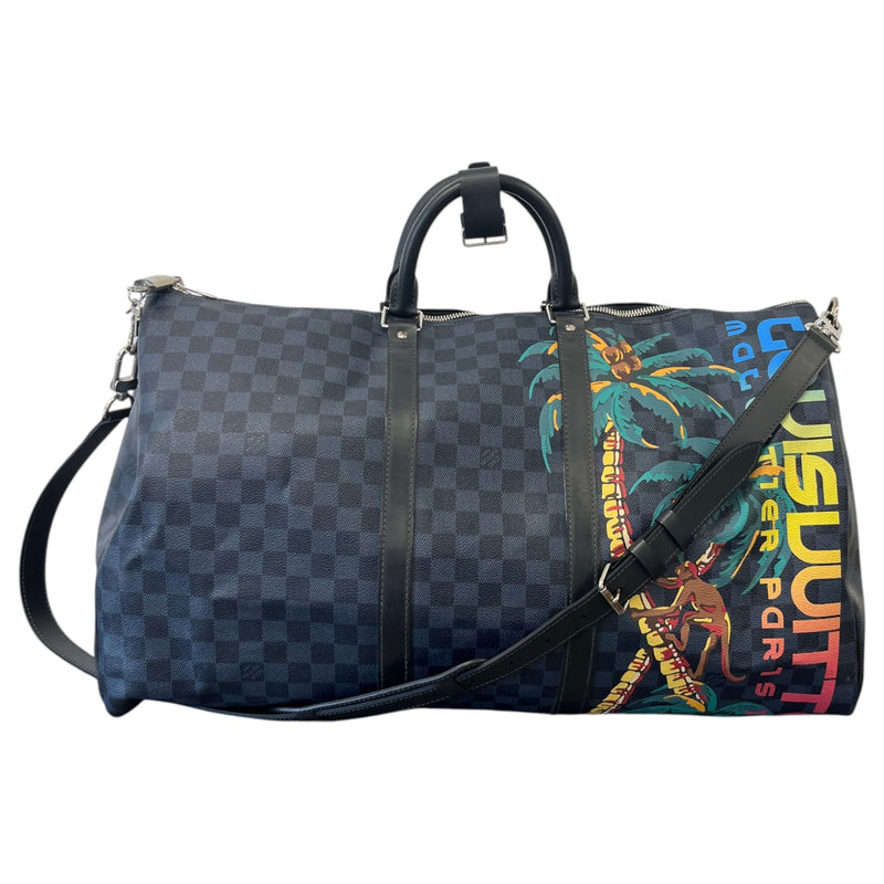 Men's Damier Cobalt Jungle Keepall Bandouliere 55 Bag Navy