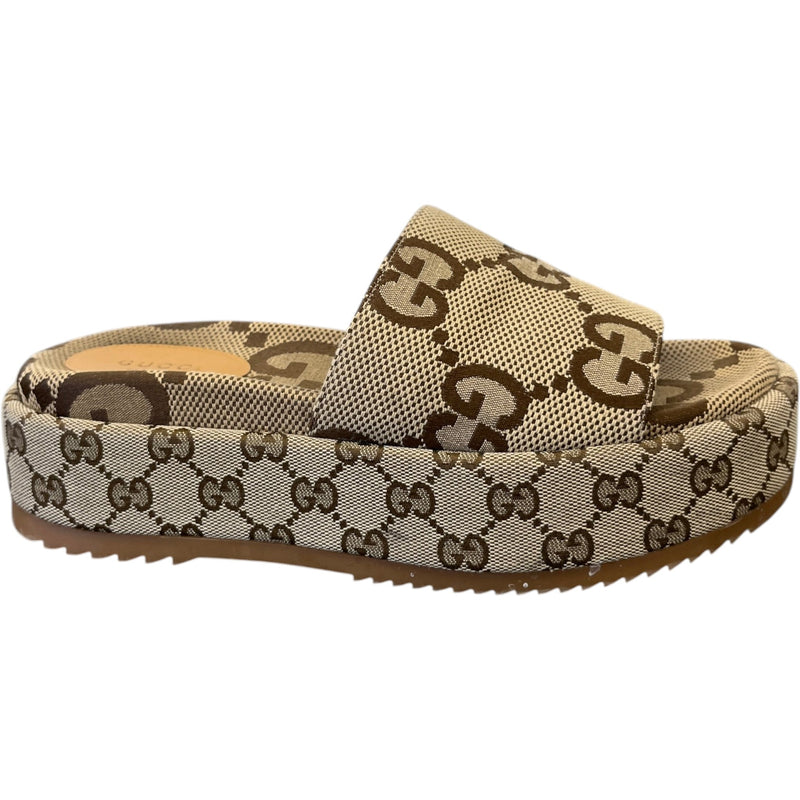 Women's GG Supreme Angelina Slides Beige Size UK 5 / EU 38