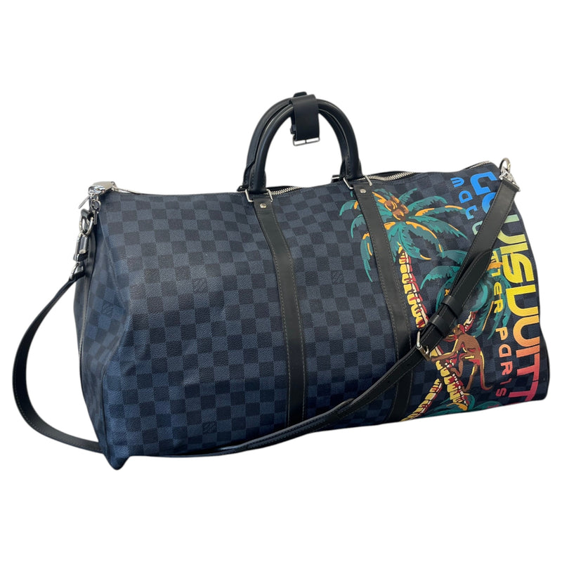 Men's Damier Cobalt Jungle Keepall Bandouliere 55 Bag Navy