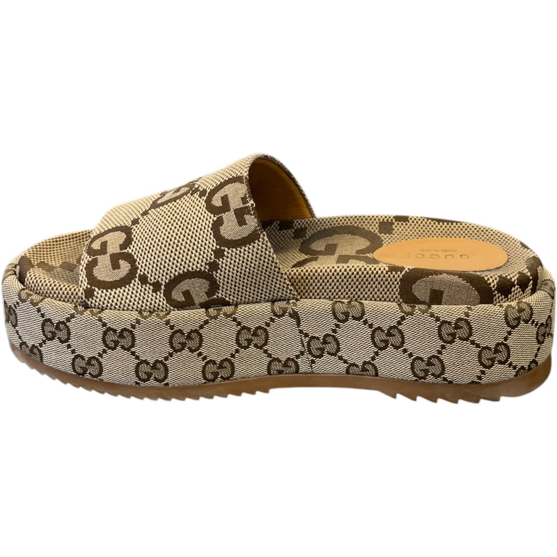 Women's GG Supreme Angelina Slides Beige Size UK 5 / EU 38