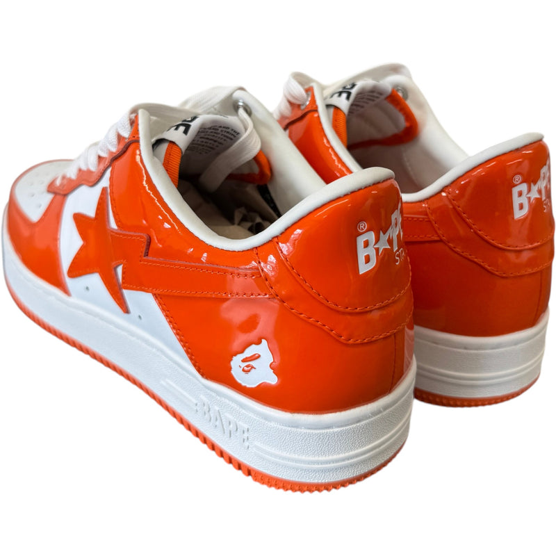 Men's Bape Sta Leather Patent Low Trainers Orange Size UK 10 / EU 44