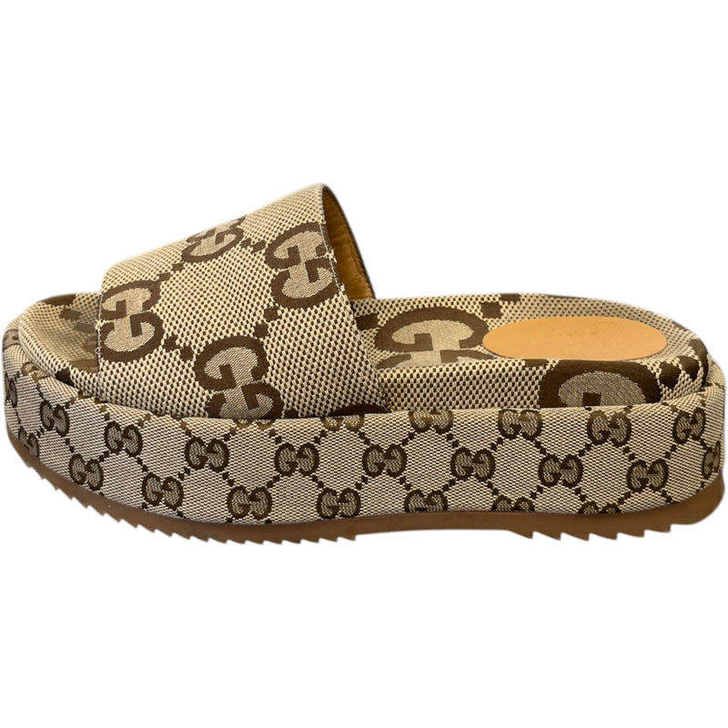 Women's GG Supreme Angelina Slides Beige Size UK 5 / EU 38