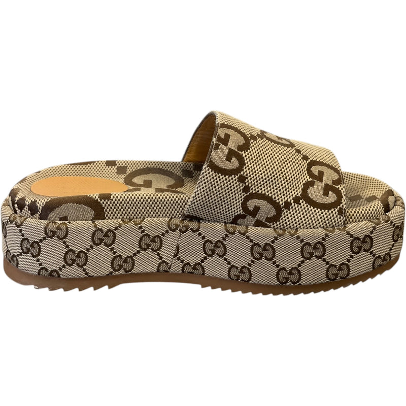 Women's GG Supreme Angelina Slides Beige Size UK 5 / EU 38