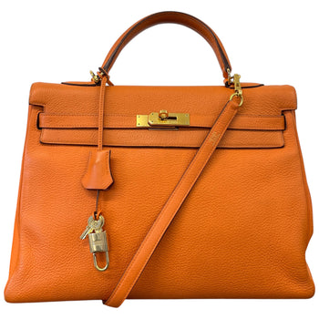 Women's Kelly 35 Retourne Clemence Bag Orange