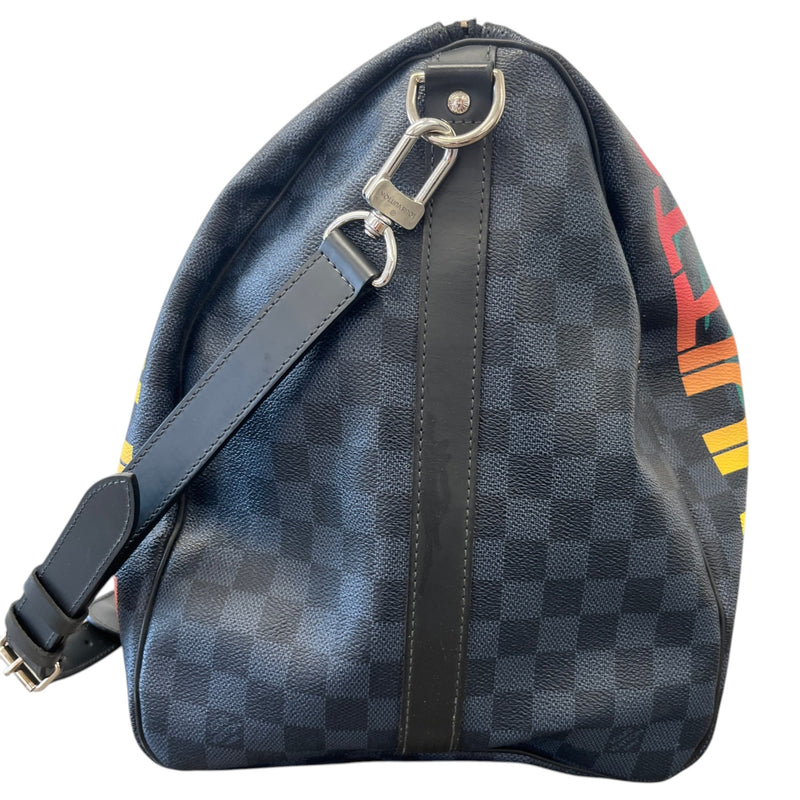 Men's Damier Cobalt Jungle Keepall Bandouliere 55 Bag Navy