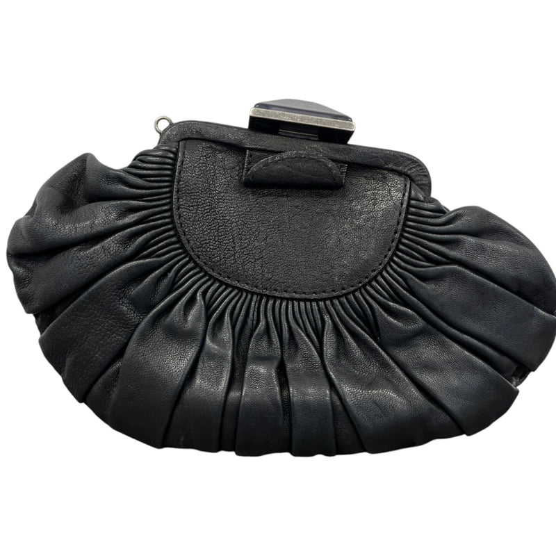 Women's Plissé Frame Clutch Clutch Black