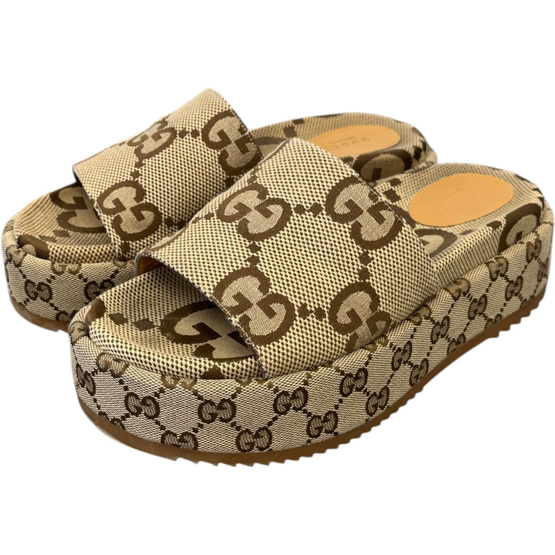 Women's GG Supreme Angelina Slides Beige Size UK 5 / EU 38