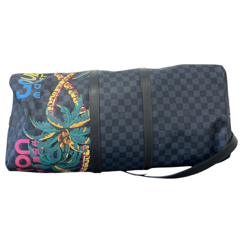Men's Damier Cobalt Jungle Keepall Bandouliere 55 Bag Navy
