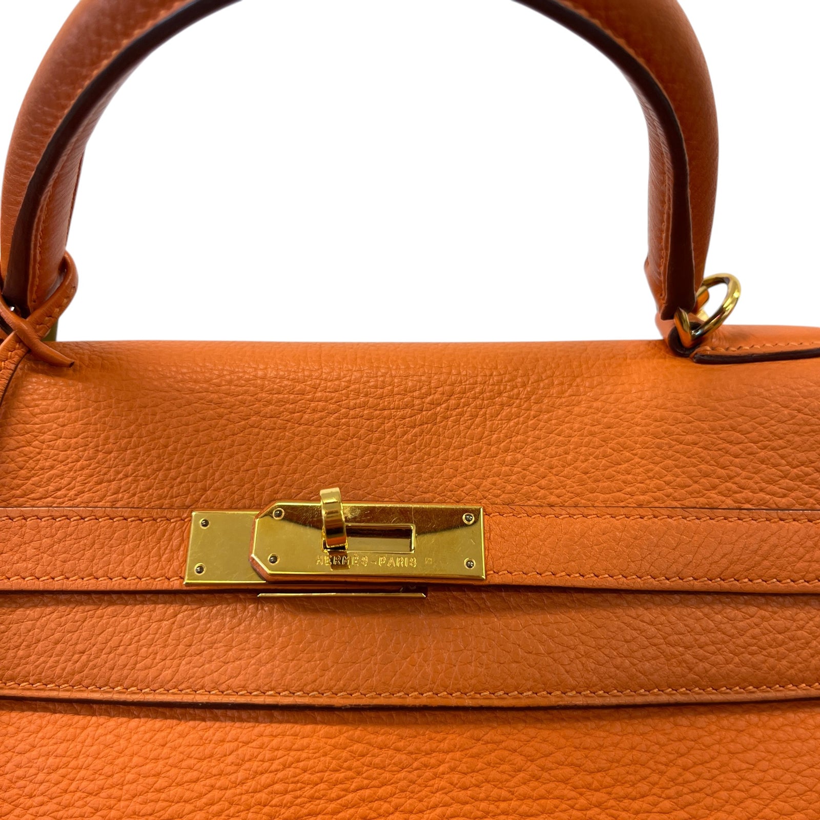 Women's Kelly 35 Retourne Clemence Bag Orange - Photo 13