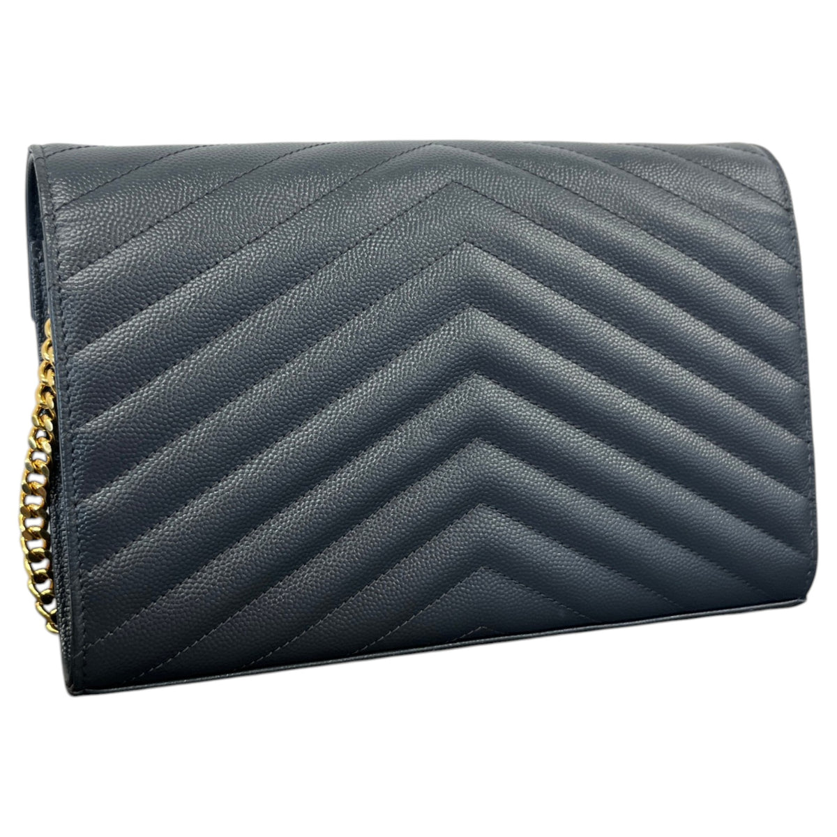 Women's Cassandre Envelope Chain Wallet Crossbody Bag Charcoal - Photo 8