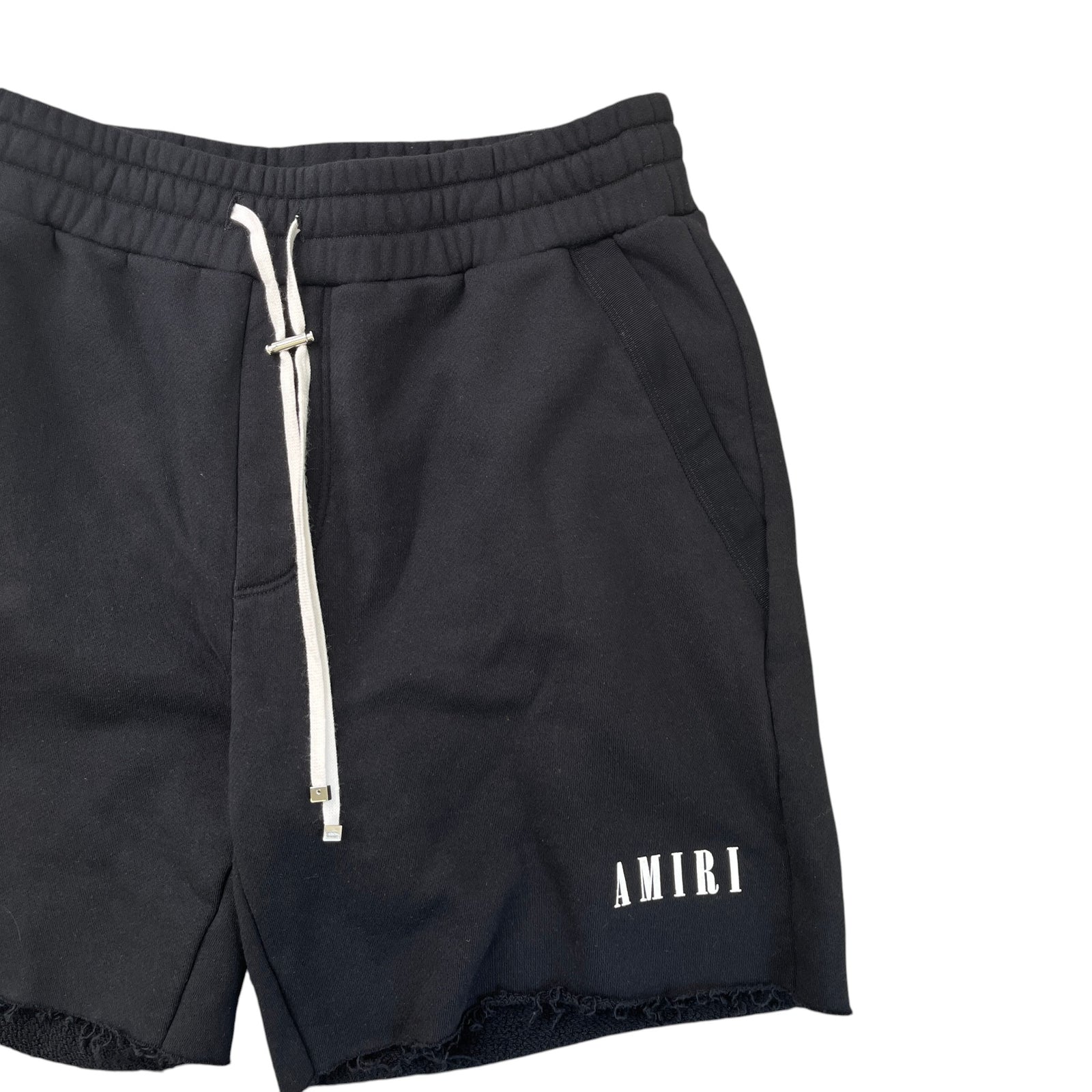 Men's Distressed Core Sweat Shorts Black Size L - Photo 3