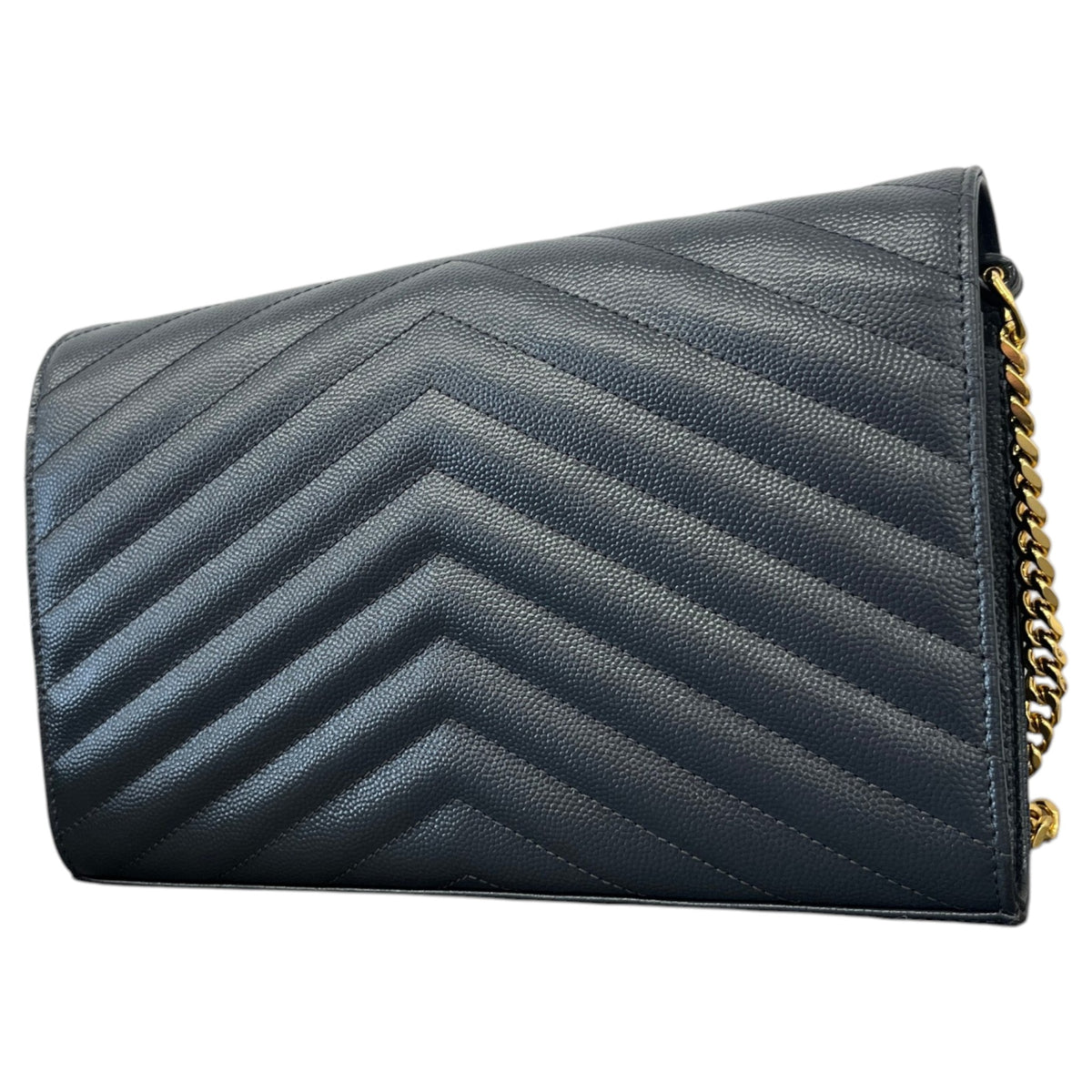 Women's Cassandre Envelope Chain Wallet Crossbody Bag Charcoal - Photo 9