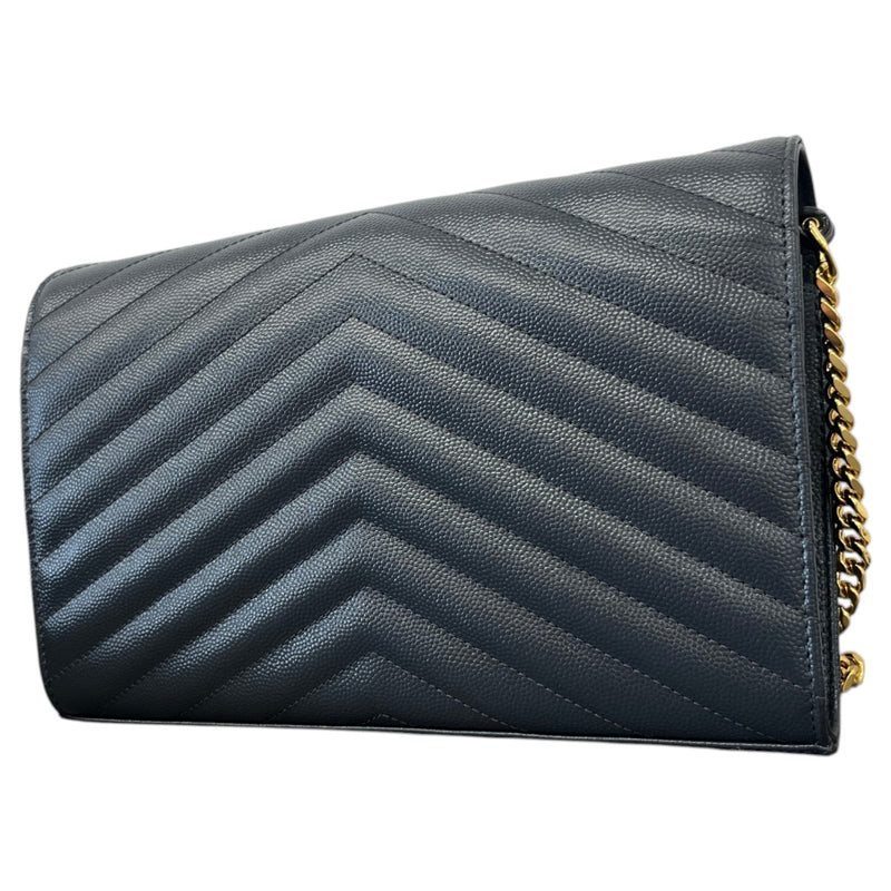 Women's Cassandre Envelope Chain Wallet Crossbody Bag Charcoal