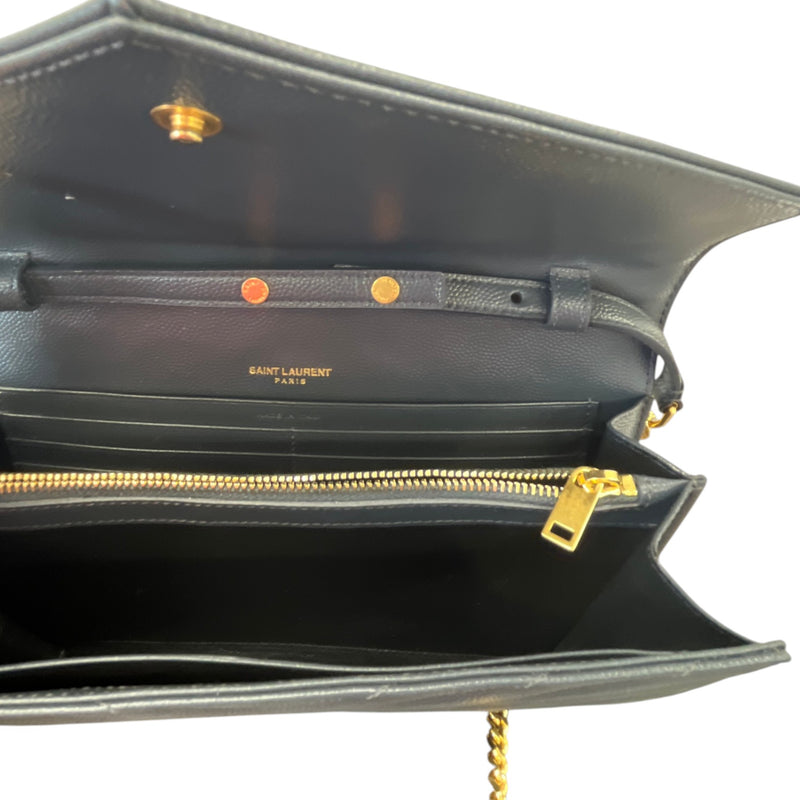 Women's Cassandre Envelope Chain Wallet Crossbody Bag Charcoal