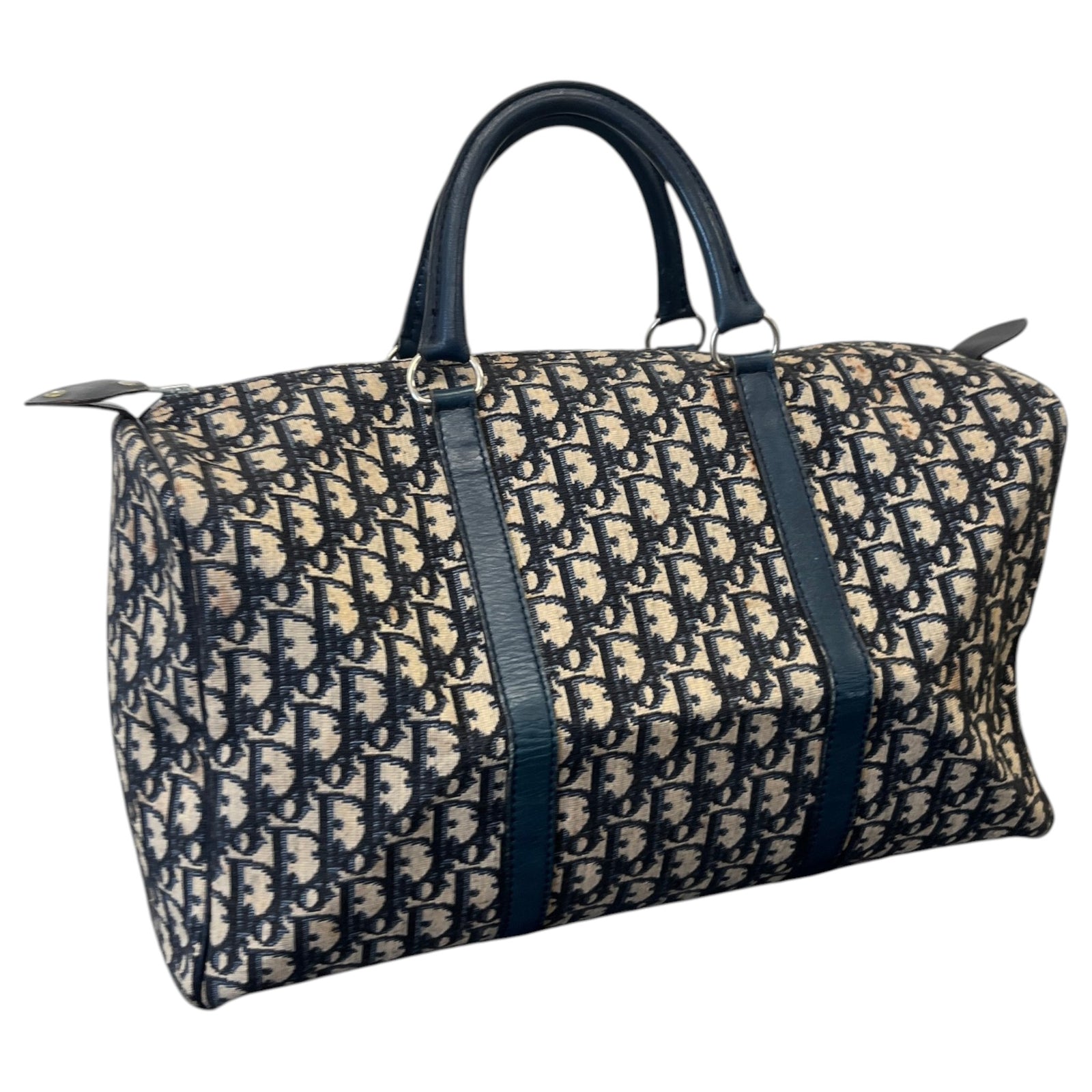 Women's Oblique Boston Bag Navy - Photo 8