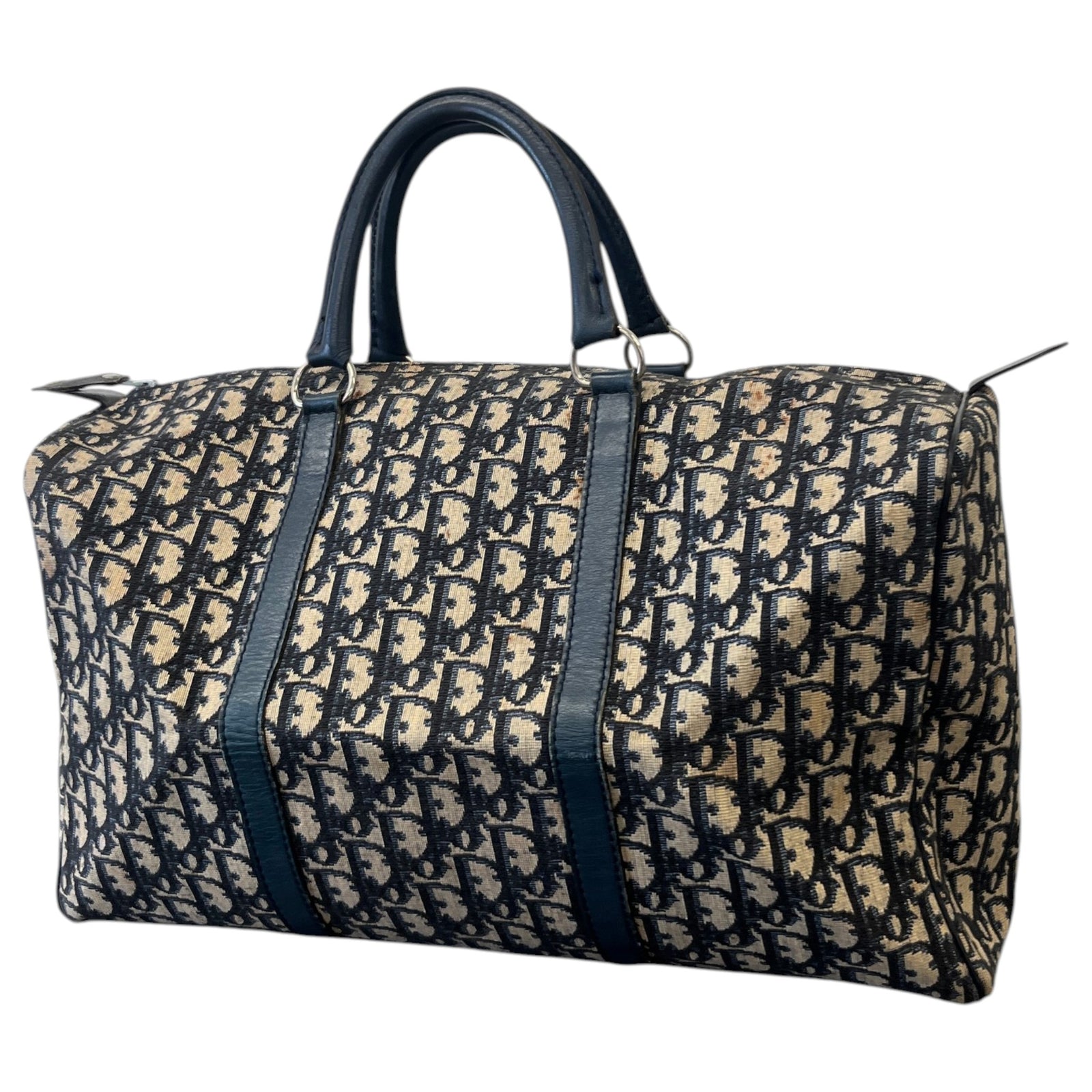 Women's Oblique Boston Bag Navy - Photo 9