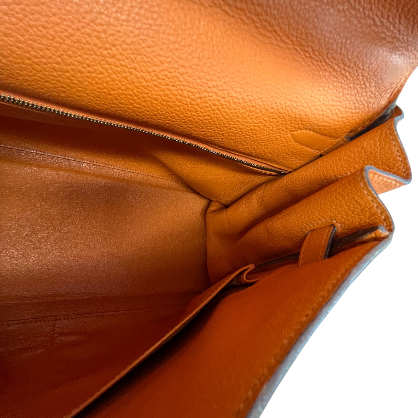 Women's Kelly 35 Retourne Clemence Bag Orange - Photo 18