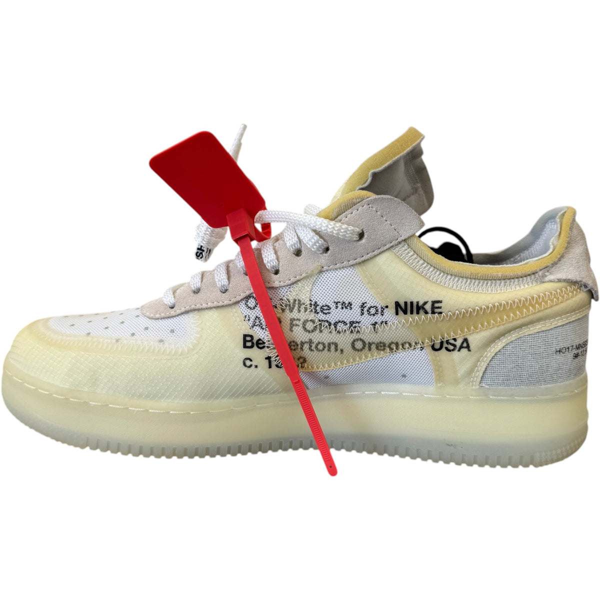 Men's Air Force 1 Low x Off-White The Ten / OG White/Sail Low Trainers Cream Size UK 9.5 / EU 43.5 - Photo 2