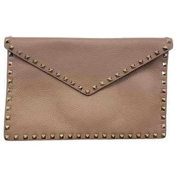 Women's Rockstud Envelope Clutch Nude