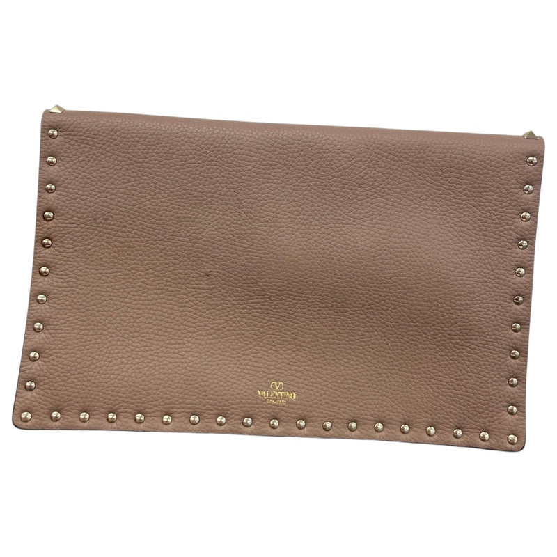 Women's Rockstud Envelope Clutch Nude