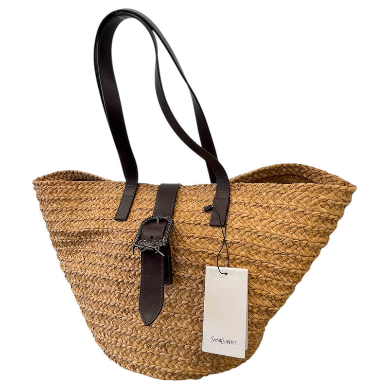 Women's Raffia Panier Tote Bag Beige
