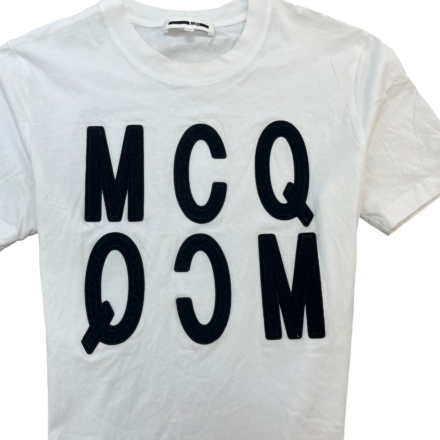 Men's Logo Patch T-Shirt White Size M - Photo 5