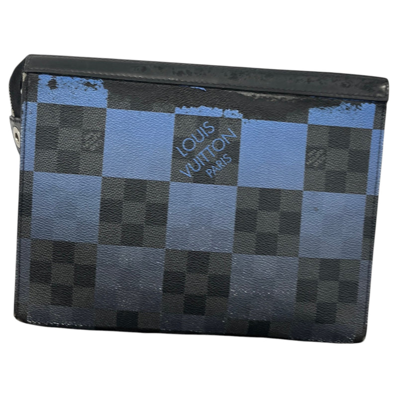 Men's Damier Graphite Pixel Pochette Voyage PM Pouch Black