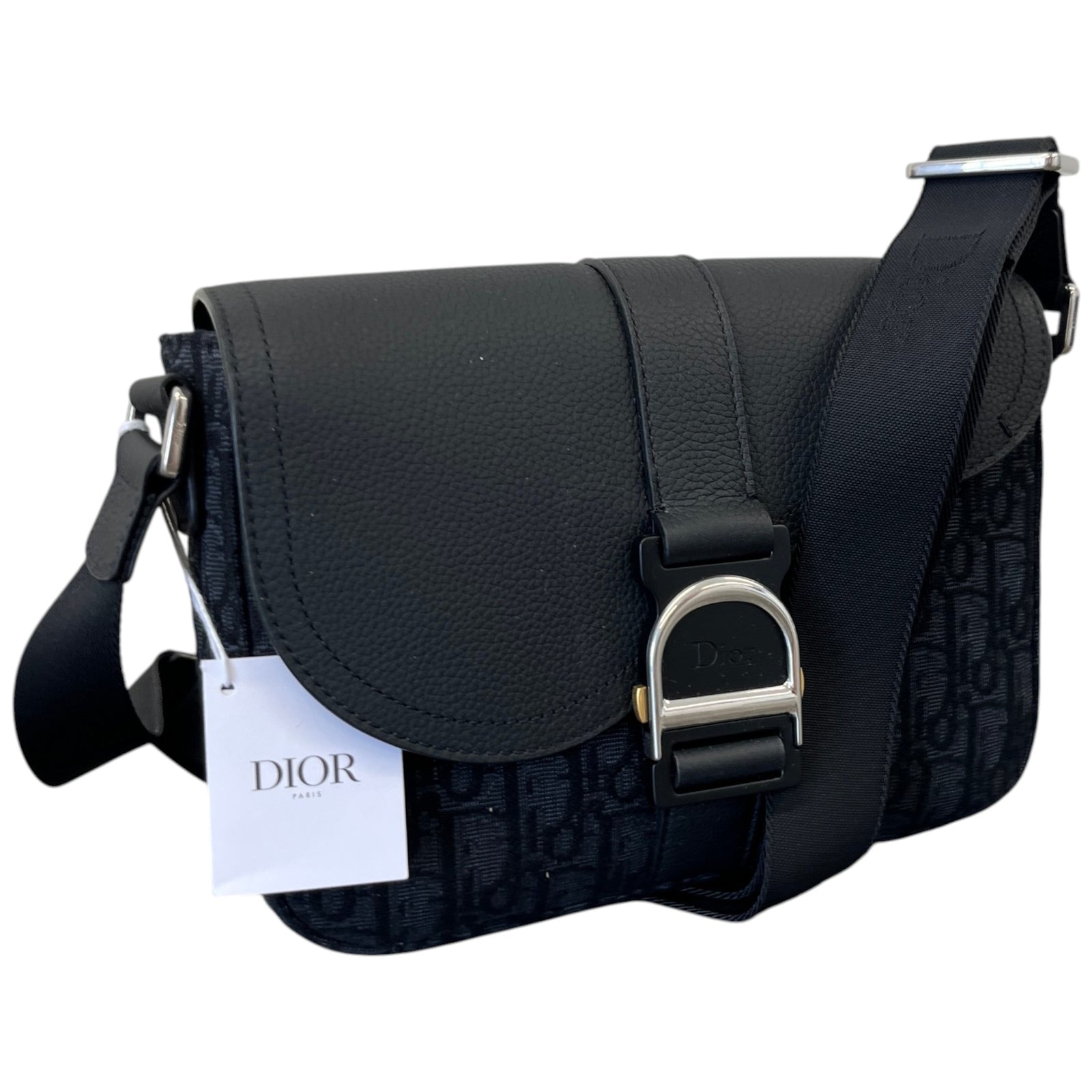 Men's Oblique Saddle Heritage Messenger Bag Black - Photo 4