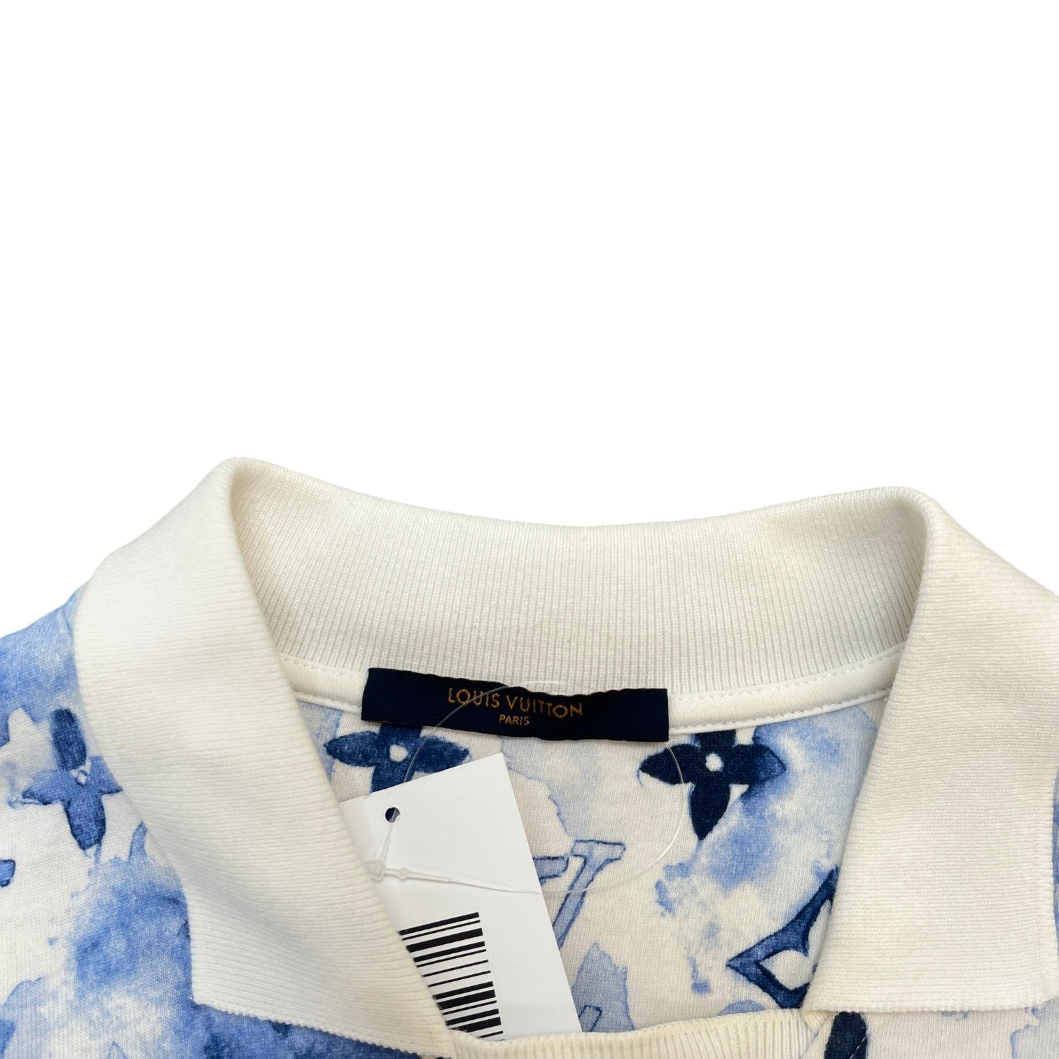Men's Watercolor Monogram Polo Shirt White Size S - Photo 6