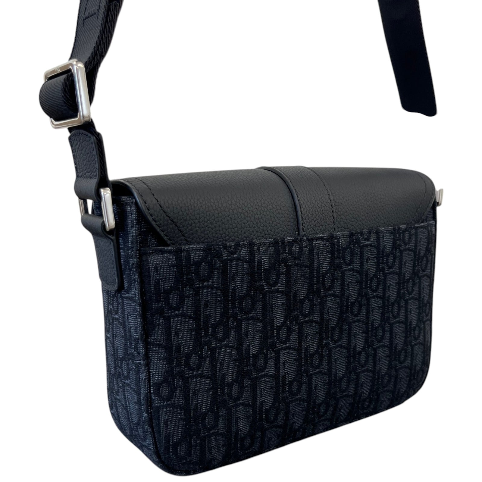 Men's Oblique Saddle Heritage Messenger Bag Black - Photo 8