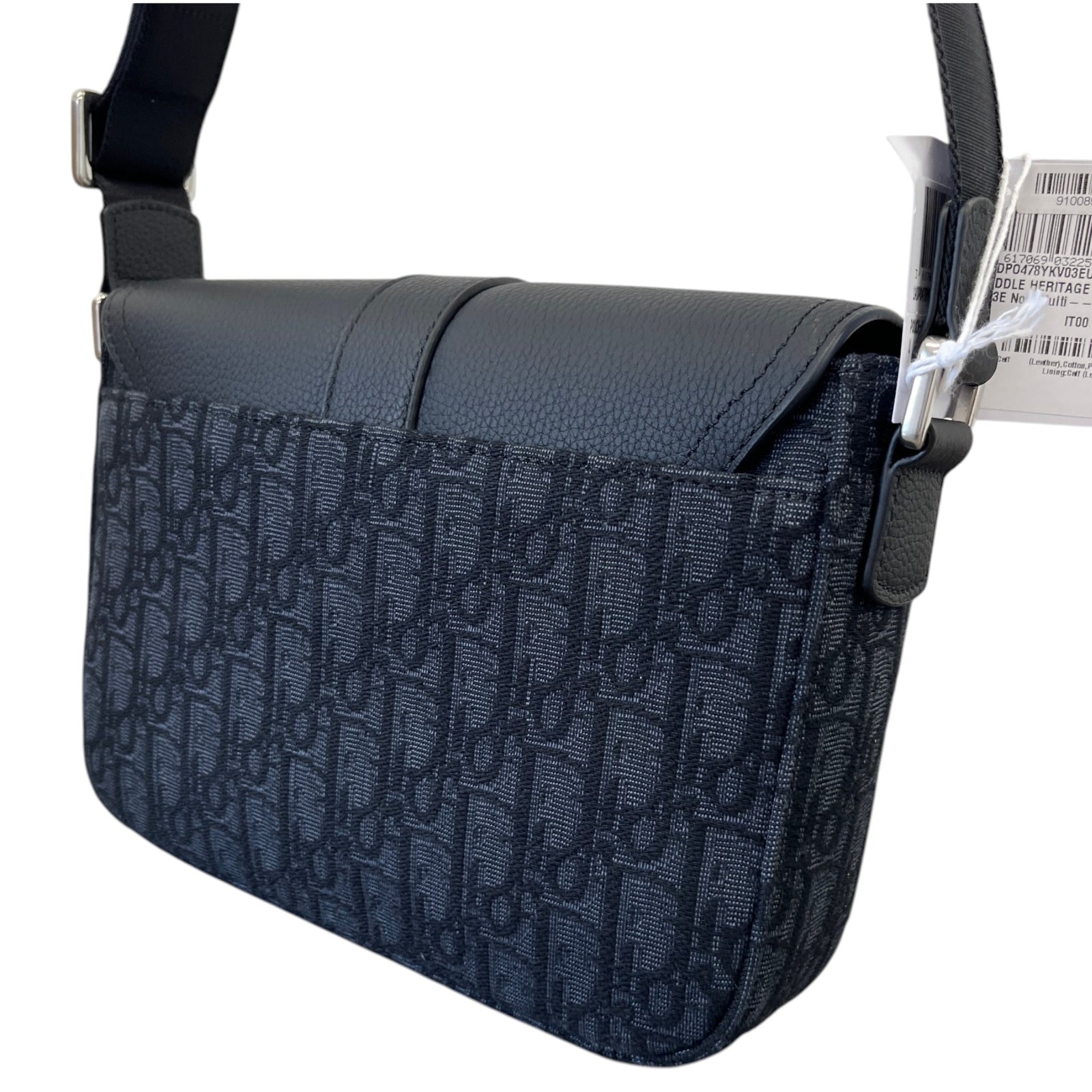 Men's Oblique Saddle Heritage Messenger Bag Black - Photo 9