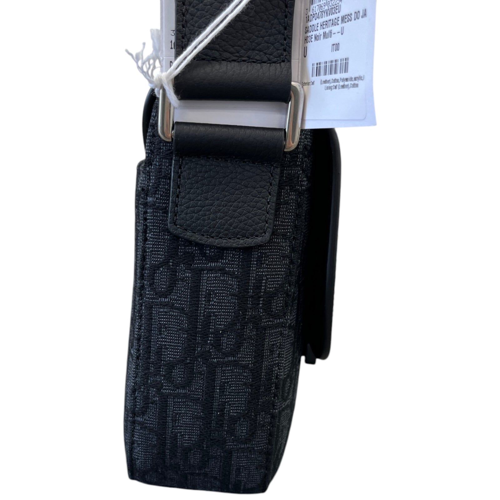 Men's Oblique Saddle Heritage Messenger Bag Black - Photo 7