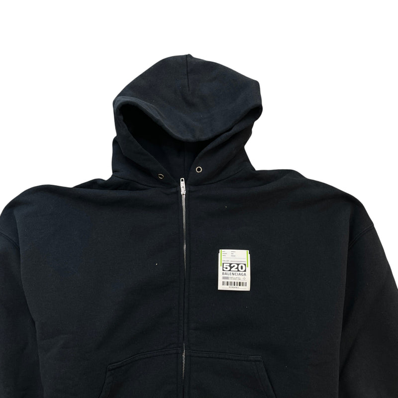 Men's Airport Ticket Logo Hoodie Black Size XL