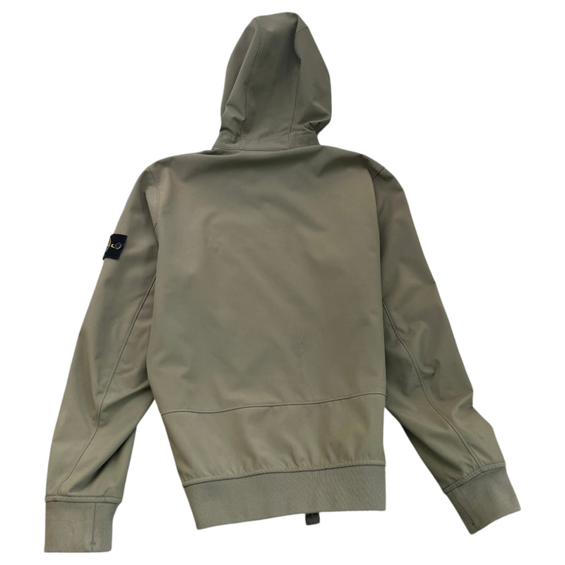 Men's Applique Logo Soft Shell-R Hooded Jacket Khaki Size M