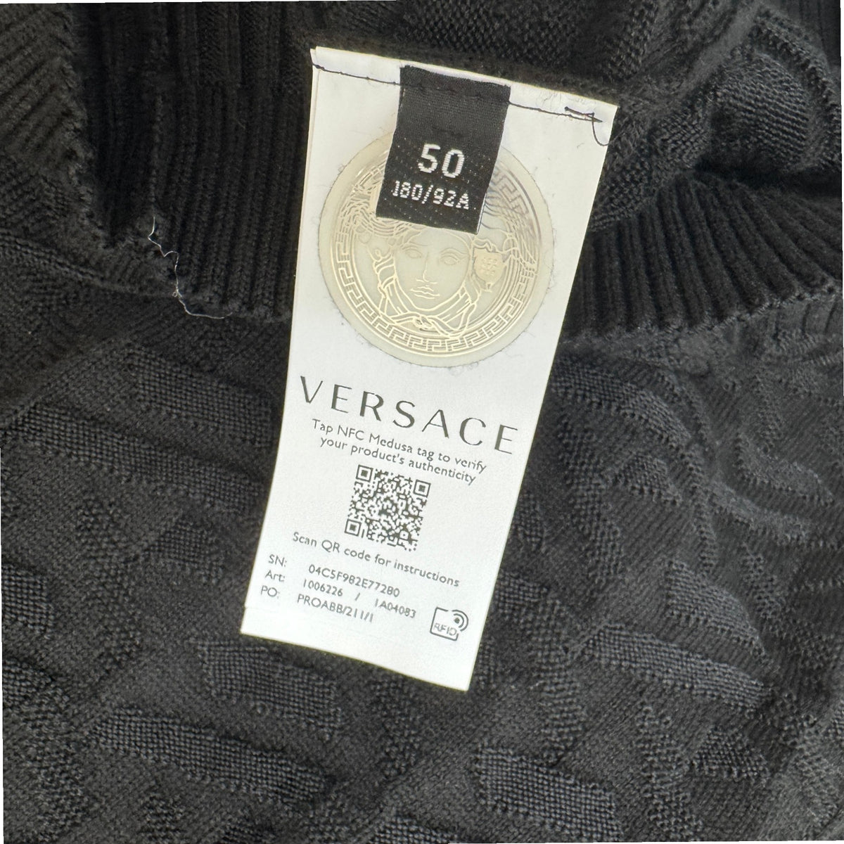 Men's La Greca Sweatshirt Black Size L - Photo 5