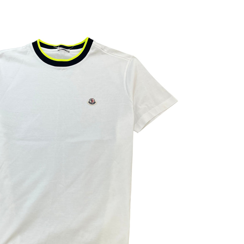 Men's Maglia Two Tone Neckline T-Shirt White Size XL