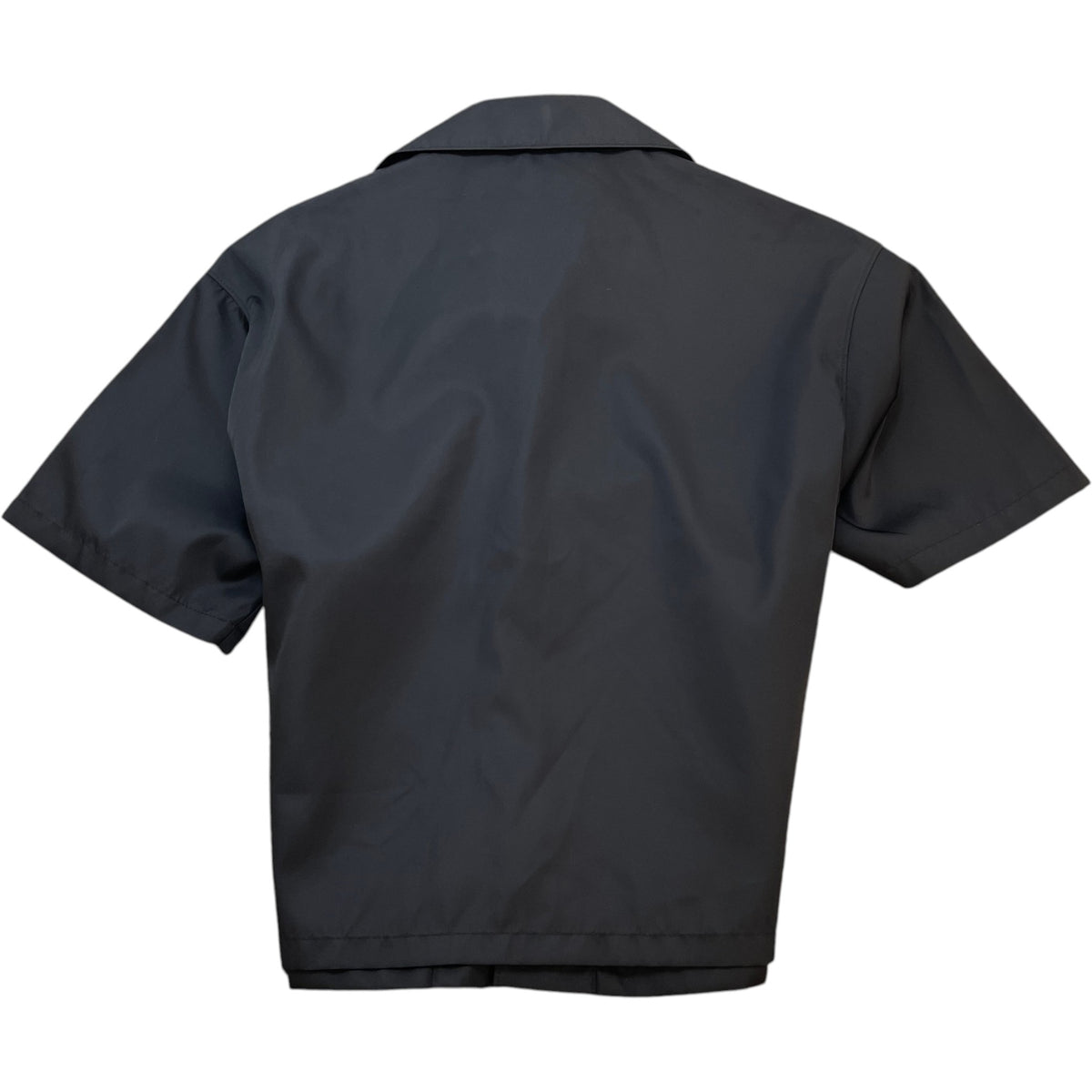 Men's Re Nylon Plaque Logo Short Sleeve Shirt Black Size S - Photo 2